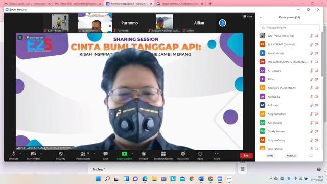 Sharing Session: Cinta Bumi Tanggap Api, Kisah Inspirasi Mitra Binaan PHE Jambi Merang, Jumat (17/12/2021).