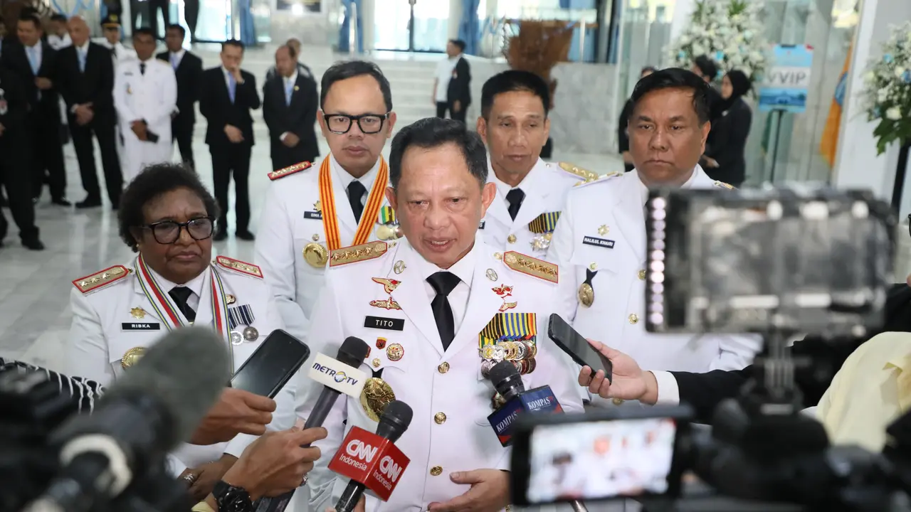 Mendagri Tito Karnavian usai pelantikan Pamong Praja Muda IPDN
