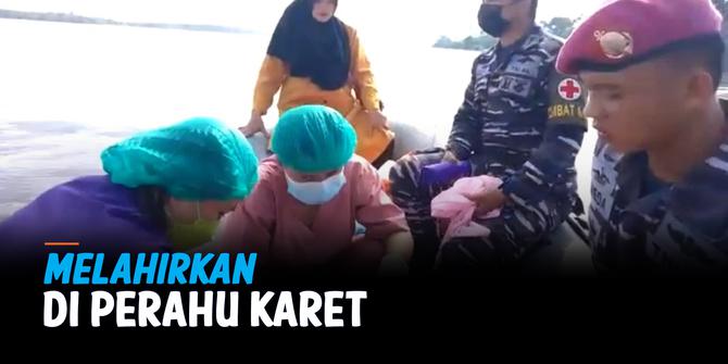 VIDEO: Ibu Hamil Melahirkan di Atas Perahu Karet Saat Menyeberangi Sungai Kapuas