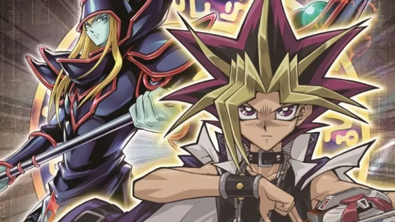 Yu-gi-oh: Karakter Yami Yugi dan The Dark Magician karya Kazuki Takahashi.