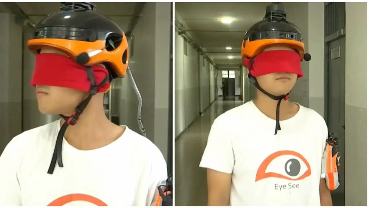 Siswa China Ciptakan Helm Cerdas bagi Si Buta