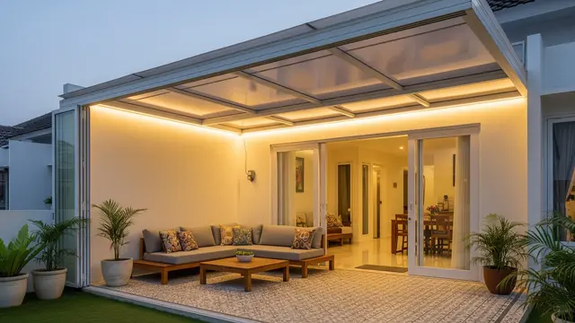 Teras Semi-Terbuka dengan Atap Geser