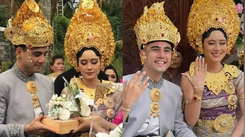 6 Potret Pernikahan Laura Theux dan Indra Brotolaras, Kental Adat Bali