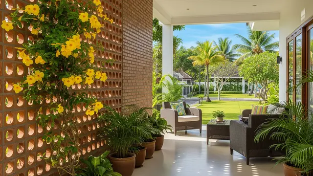 7 Model Teras Roster dengan Tanaman Rambat, Sejuk Alami dan Estetik untuk Tampilan Rumah Modern