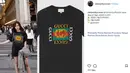Untuk t-shirt atau kaus hitam keluaran Gucci yang dipakai Nikita Willy ini, tertera di akun Instagram @nikitawillycloset harganya mencapai Rp 7.370.000. (Instagram/nikitawillycloset)