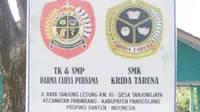 TK dan SMP Darma Cahya Purnama, serta SMK Krida Taruna di Tanjung Lesung.