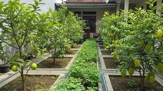 Ide Pekarangan Produktif untuk Rumah yang Sering Kebanjiran (AI Generated)