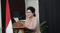 Menteri Kesehatan Nila Moeloek saat di Puncak Perayaan Pekan ASI Sedunia 2019. (Foto: Kementerian Kesehatan RI)