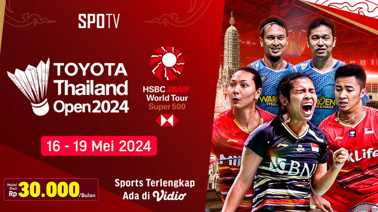 Link Streaming BWF Toyota Thailand Open 2024 di Vidio, 1619 Mei 2024