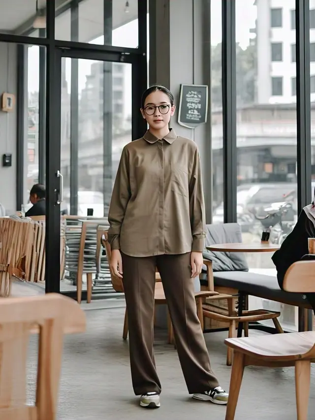 Ide Padanan Celana Lebar Model Straight Leg & Kemeja Oversized: Rapi dan Stylish/via Meta AI