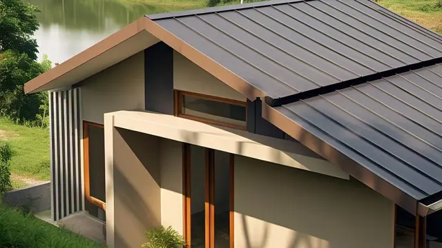 Model Atap Rumah Asimetris 3 Trap Berbahan Metal dan Berwarna Matte/Via Meta AI