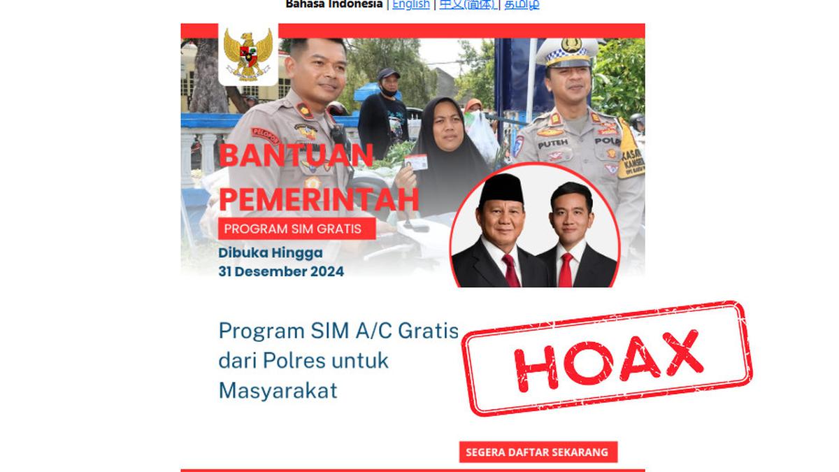 6 Hoaks Terkini, SIM Gratis sampai Lowongan Kerja Petugas Haji