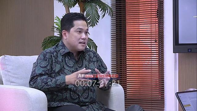 <span>Menteri BUMN Erick Thohir dalam dialog bersama Akbar Faizal, Senin (22/11/2021).</span>