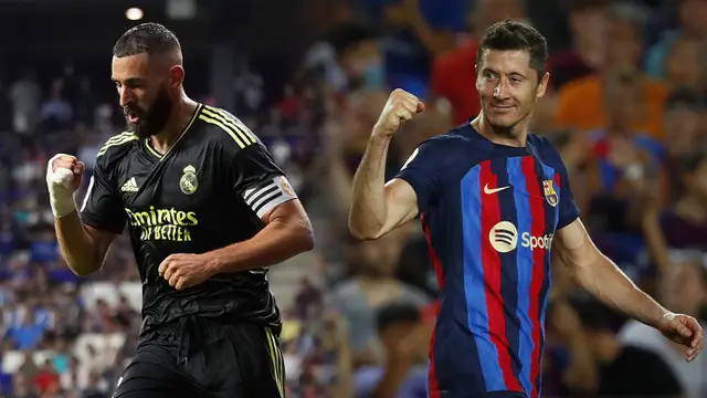 Foto: Benzema dan Lewandowski Tampil Mengesankan, Cetak Brace untuk Kemanangan Real Madrid dan Barcelona di Liga Spanyol