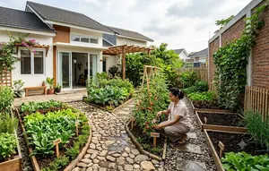 9 Inspirasi Desain Kebun Sayur Belakang Rumah, Halaman Lebih Asri dan Produktif