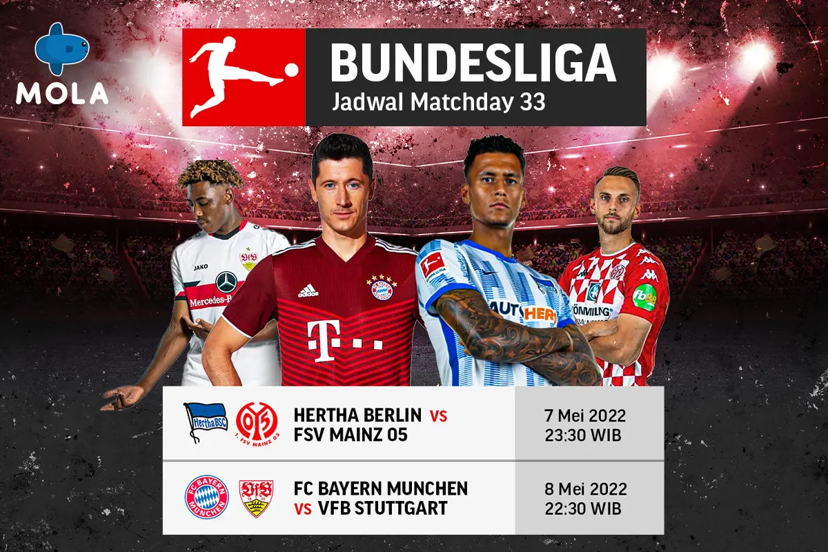 Jadwal Lengkap Pekan ke-33 dan Link Live Streaming Bundesliga 7-8 Mei 2022