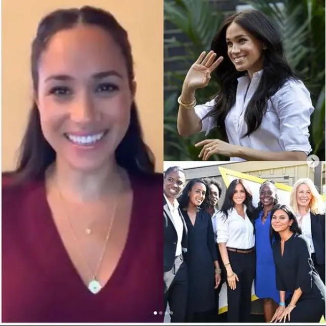 Makna Kalung yang Dipakai Meghan Markle Saat Rapat Online