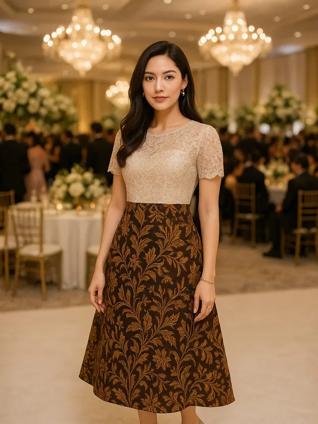 Model Batik Kombinasi Brokat untuk Pesta Pernikahan