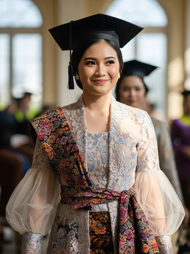 Dress Endek Kombinasi Brokat/Tulle