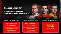 Jadwal dan Live Streaming F1 GP Jepang 2022 di Vidio, 7-9 Oktober 2022. (Sumber : dok. vidio.com)
