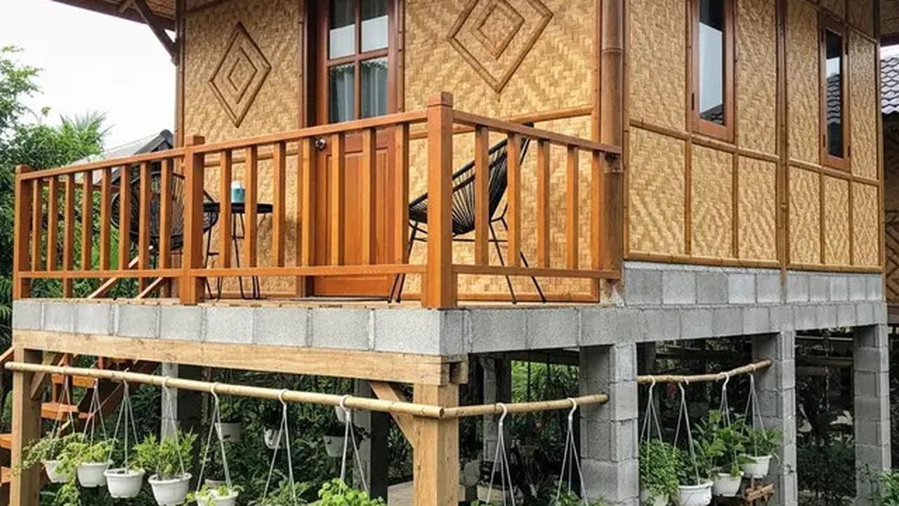 7 Model Rumah Kecil Tapi Cantik 4x6 Meter dari Batako dan Bambu dengan Teras dan Taman Mini