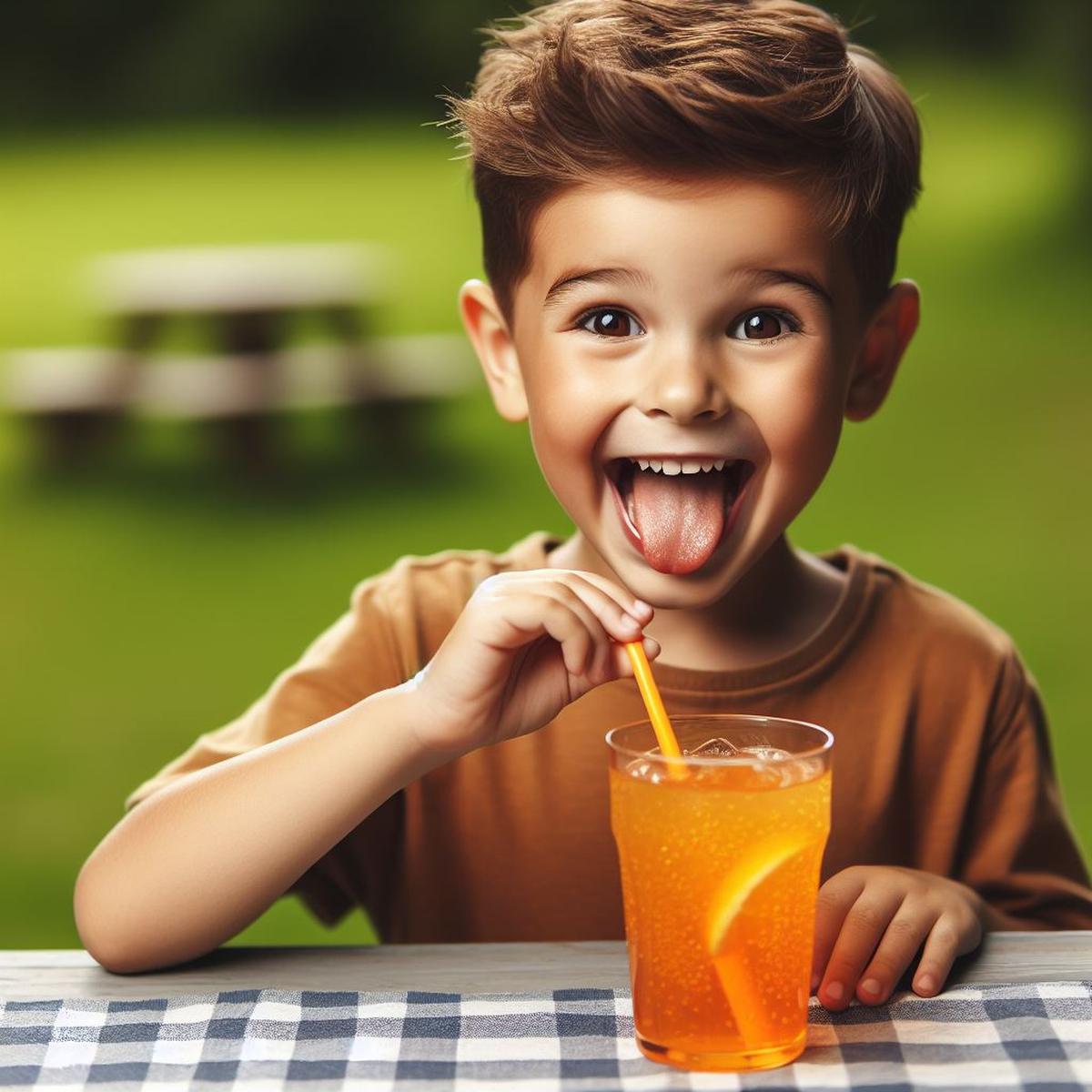 Ilustrasi Anak Minum Minuman Manis