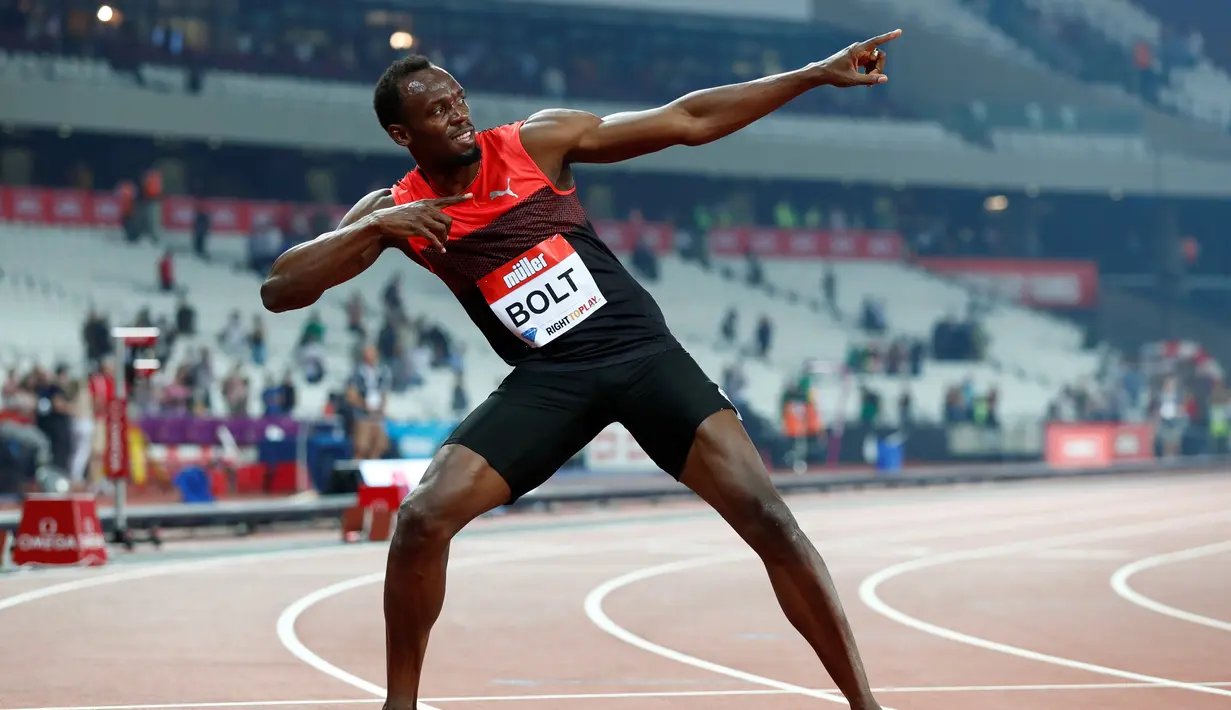 Usain Bolt bertekad untuk merebut 3 medali emas pada Olimpiade Rio kali ini. Bolt bercita – cita ngin melakukan pensiun disaat karirnya masih berada dipuncak dan ingin selalu menjaga dominasi sebelum pensiun. (REUTERS / Eddie KeoghLivepic)