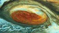 Pusaran gas yang muncul di permukaan planet Jupiter. (Foto: NASA)