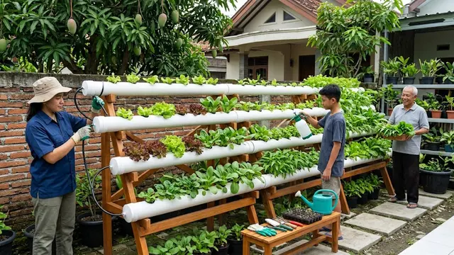 Cara Menanam Sayuran Sistem Vertikultur untuk Lahan Sempit/AI Generated