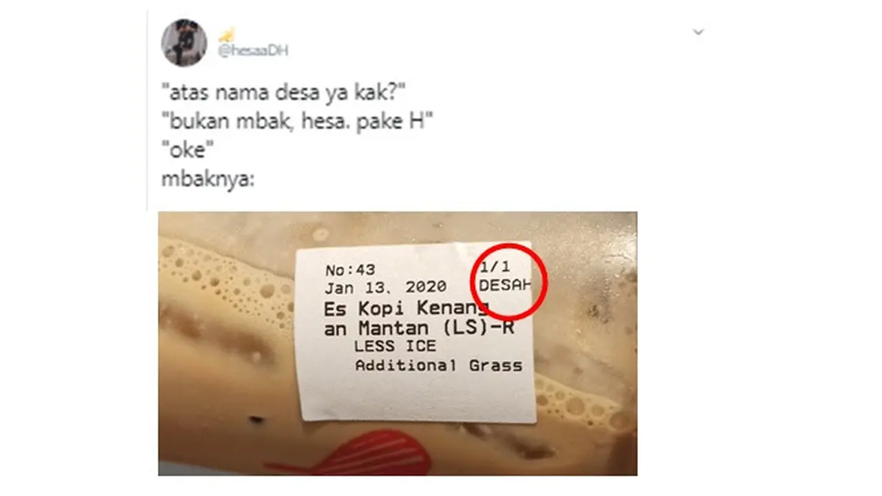 6 Cerita Warganet saat Pelayan Salah Tulis Nama Ini Kocak