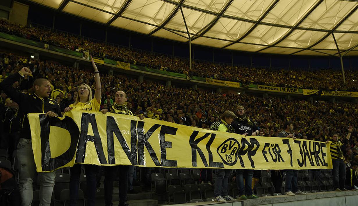 Supporter dan pemain Dortmund ataupun Juergen Klopp tentunya masih memiliki ikatan emosinal. Hal ini membuat bentrok Dortmund menghadapi Liverpool terasa istimewa. (AFP/Odd Andersen)