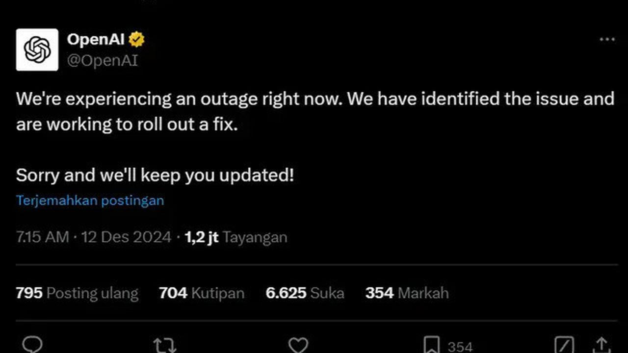 Chat GPT Error Tak Bisa Dibuka di Seluruh Dunia, Ada Apa?