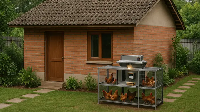 Ilustrasi Rumah dengan Kandang Modern dan Berteknologi/via Chat GPT
