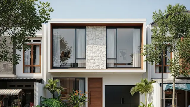 Desain Rumah 2 Lantai dengan Garasi Depan