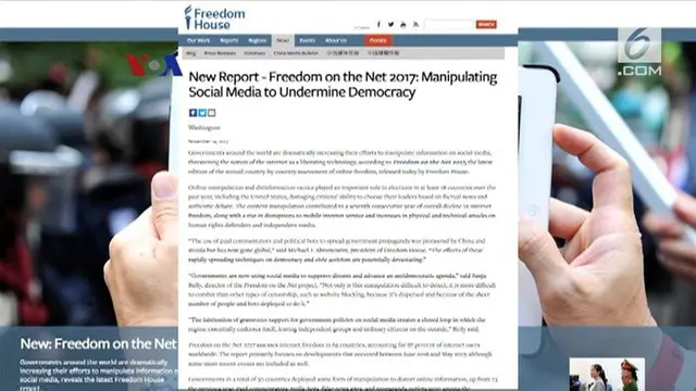 Laporan “Freedom on the Net” 2017 yang baru diterbitkan Freedom House menyebutkan di Indonesia ada seratus juta lebih pengguna internet.