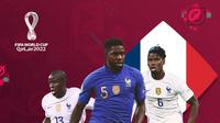 Timnas Prancis - N'golo Kante, Samuel Umtiti, Paul Pogba Nuansa Piala Dunia (Bola.com/Adreanus Titus)