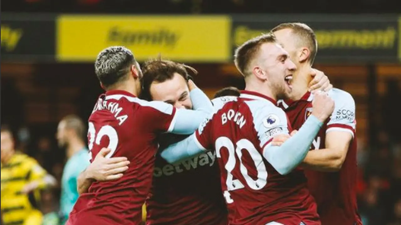 potret kemenangan West Ham atas Watford