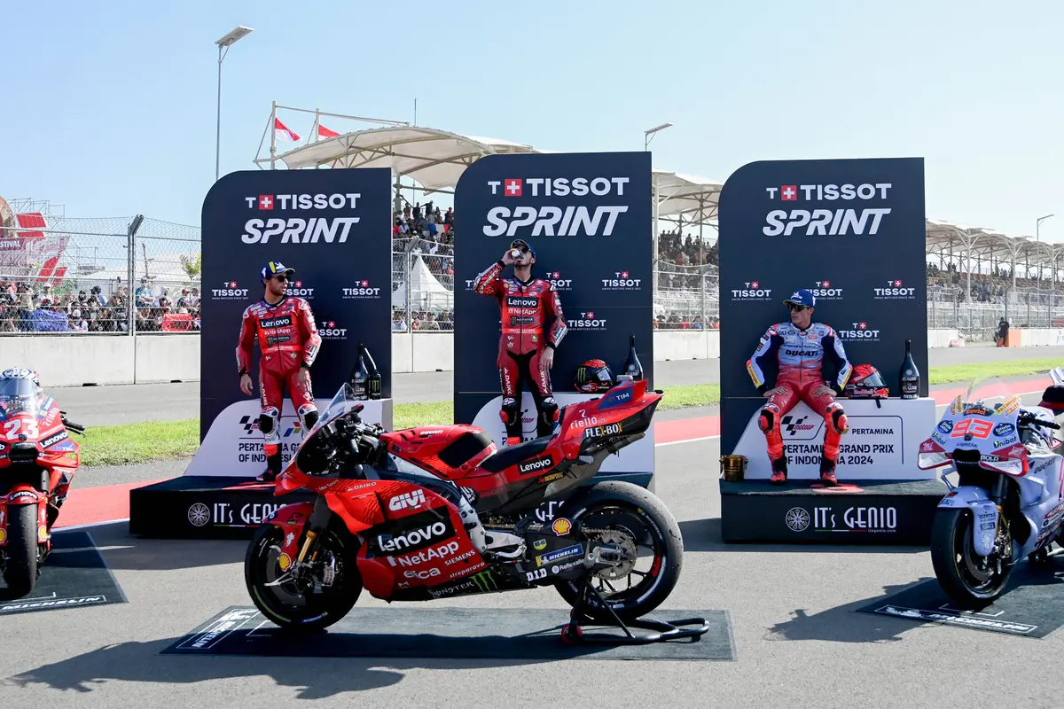 Dua Pembalap Ducati Lenovo Team Kuasai Sprint Race MotoGP Indonesia 2024, Marc Marquez Finis Ketiga