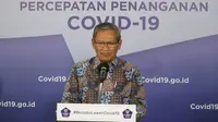 Juru Bicara Pemerintah untuk Penanganan COVID-19 di Indonesia, Achmad Yurianto saat konferensi pers Corona di Graha BNPB, Jakarta, Selasa (2/6/2020). (Dok Badan Nasional Penanggulangan Bencana/BNPB)