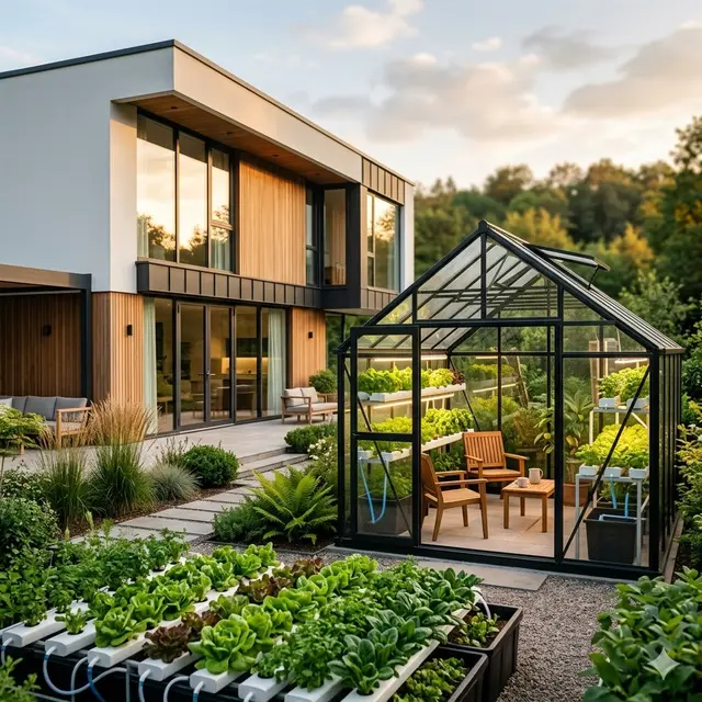 Ide Rumah dengan Kebun Hidroponik Elegan di Hunian Modern