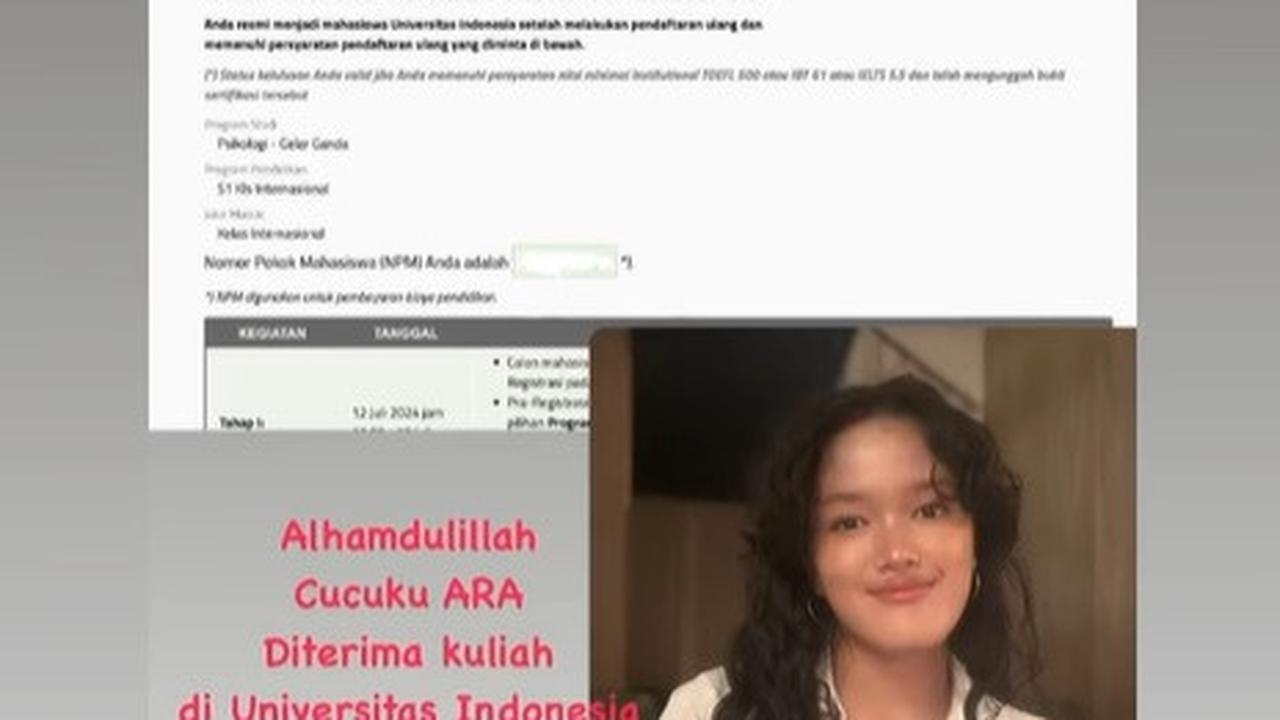Ara Berhasil Diterima di Program Studi Psikologi
