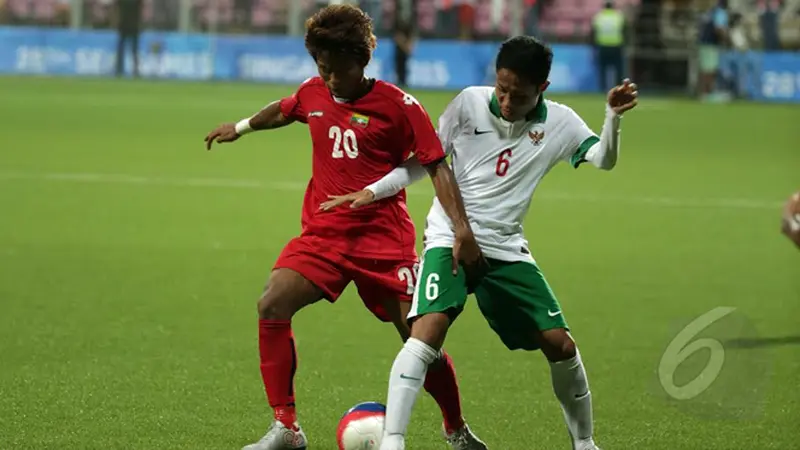 SEA Games 2015: Evan Dimas saat bermain di laga Myanmar U-23 vs Indonesia U-23