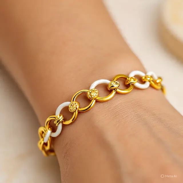 Model Gelang Emas Mata Rantai Besar Kekinian