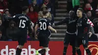 Para pemain Liverpool merayakan gol ke gawang Sunderland (Reuters)