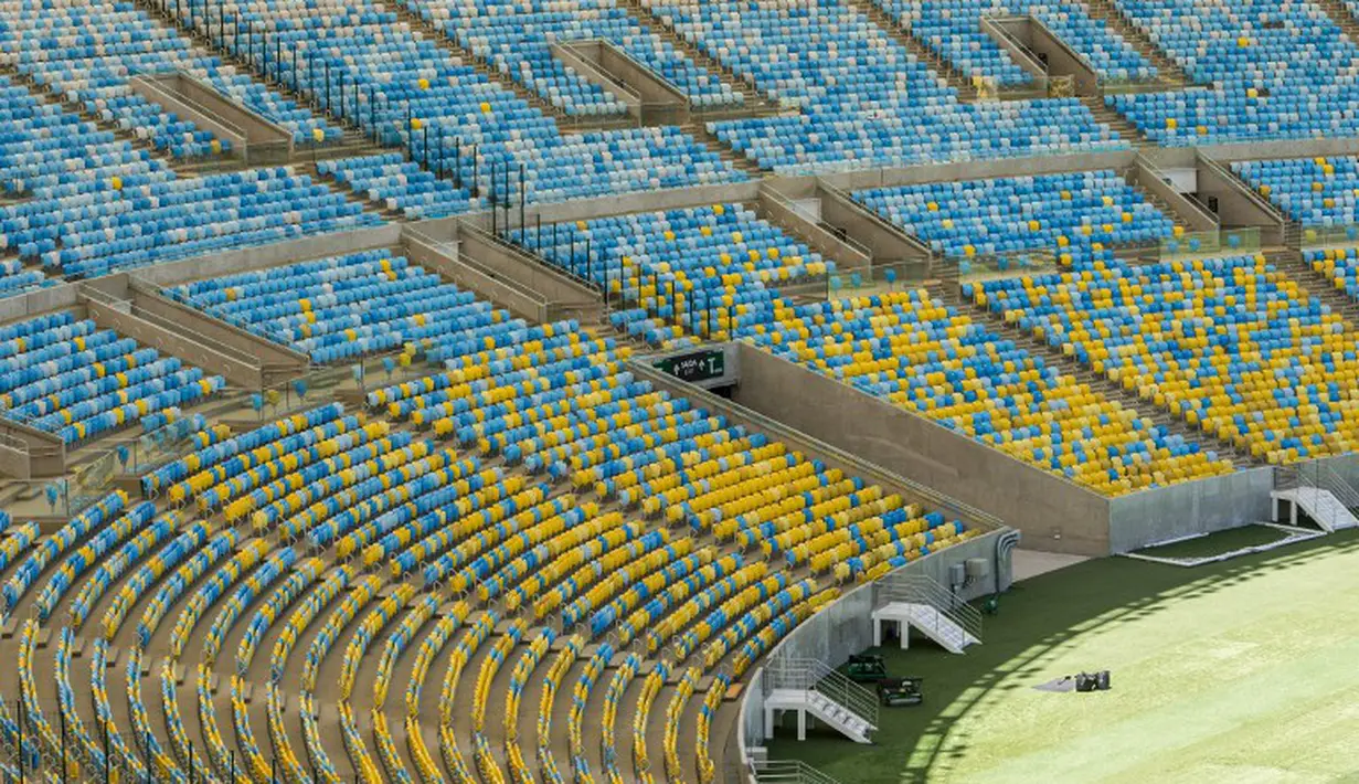 Kapasitas penonton di Estadio do Maracana mencapai 76.804 penonton. Ini membuat Estadio do Maracana menjadi stadion termegah di Brasil (AFP Photo/YASUYOSHI CHIBA).