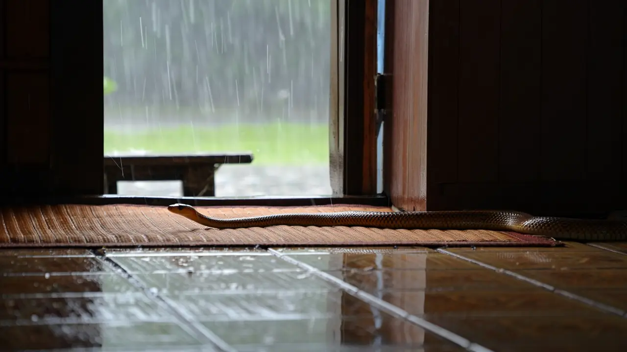 Ular Sawah Sering Masuk Rumah saat Musim Hujan (Foto: Reve Art AI)