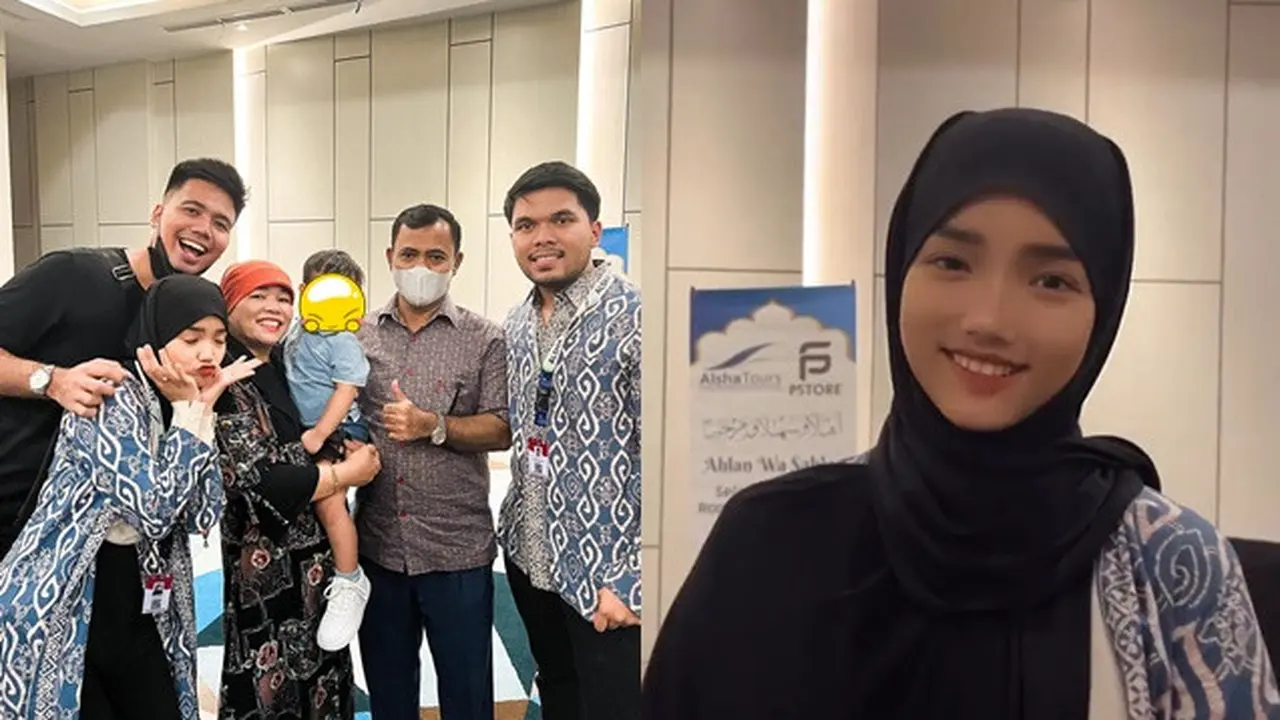 6 Potret Fuji dan Thariq Halilintar Berangkat Umrah Bareng, Curi Perhatian