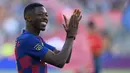 4. Ousmane Dembele - Manchester United dikabarkan tertarik untuk mendatangkan Ousmane Dembele dengan status pinjaman dari Barcelona. Namun, Barcelona hanya ingin melepas Dembele ke Manchester United dengan status transfer permanen. (AFP/Josep Lago)