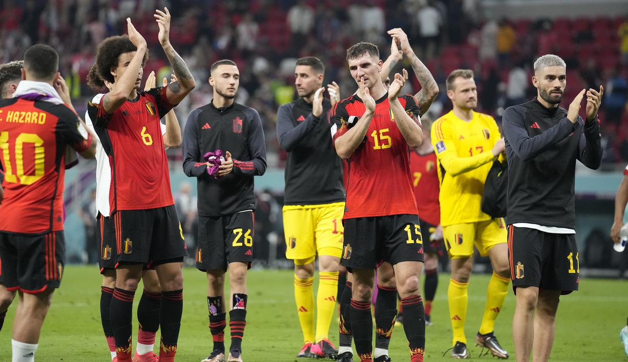 Hingga laga usai, skor 1-0 untuk kemenangan Timnas Belgia tetap bertahan. (AP/Darko Bandic)