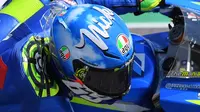 Pebalap Suzuki Ecstar, Andrea Iannone, akan mengawali balapan di grip nomor 16 pada MotoGP Mugello. (EPA/Luca Zennaro)